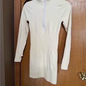 Cream Long-Sleeve Dress